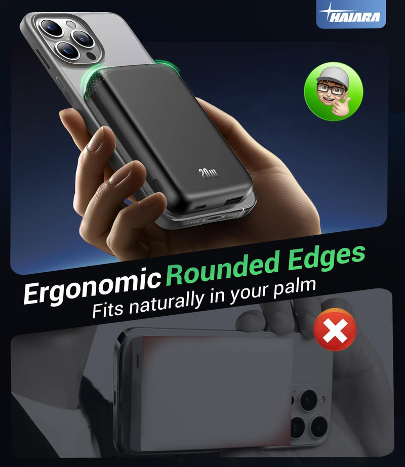 HAIARA MagSafe Battery Pack 10000mAh – Fast Wireless Charger for iPhone